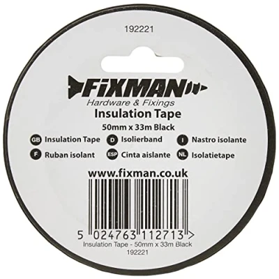 Image de Fixman 192221 Ruban isolant 50 mm x 33 m Noir
