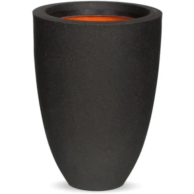 Image de Capi Europe Vase élégant Bas Smooth NL 26x36 Noir Ouverture Ø20 Pot de Fleurs pour Une Utilisation à l&#039;intérieur et l&#039;extérieur Garantie Vie KBL781
