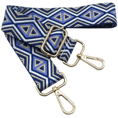 Image de Bandouliere de Rechange Reglable Bleu Saphir, 80 130cm Sangle Sac a Main Remplacement, Universelles mit Boucle Dore pour Femme à Main, Bandoulière Accessoires, 1223