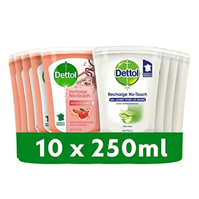Image de Recharge No Touch Savon Liquide Mains Action Nettoyante Aloe Vera &amp; Bambou et Citron 10 Recharges 250ml