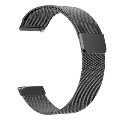 Image de TOOBUR Bracelets de montre en métal à dégagement rapide, Bracelet maillons acier inoxydable 22 mm, Compatible avec les montres d&#039;une largeur modèle universel, Noir