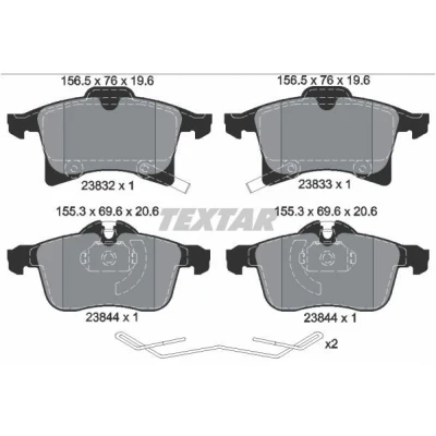 Image de TEXTAR 2383204 Jeu de plaquettes frein avec indicateur d&#039;usure OPEL: Corsa D 3/5 portes, E Adam, VAUXHALL: Mk4