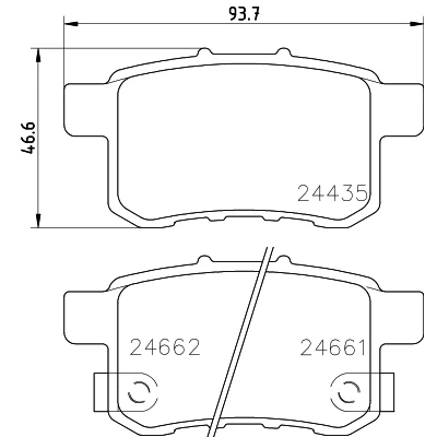 Image de HELLA 8DB 355 013 631 Jeu de plaquettes frein avec indicateur d&#039;usure accessoires HONDA: Accord 8, 8 Kombi, 9 Limousine