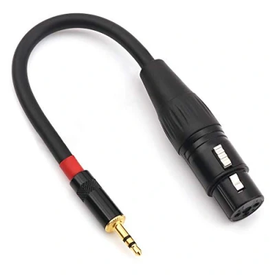 Image de NANYI 3.5mm (1/8 pouce) TRS stéréo mâle vers XLR femelle câble d&#039;interconnexion audio, convient pour iPod, téléphone portable, haut parleurs actifs, scène, DJ, console audio studio, 0.2M (0.6FT)