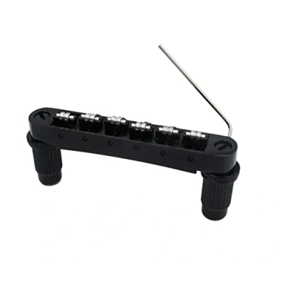 Image de Guyker Guitar Tune O Matic Roller Saddle Bridge Replacement Part Compatible with Gibson Les Paul LP SG Style 6 String Electric GM005, Black