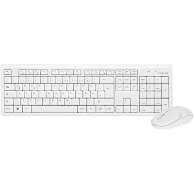 Image de Ensemble clavier et souris sans fil LogiLink 2,4 GHz Disposition allemande 13 touches programmables