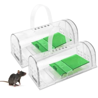 Image de Jsdoin 2 X pièges à Souris Vivant, Piège Rat, pour l&#039;intérieur et l&#039;extérieur réutilisable rongeurs. Capteur Rapide &amp; Efficace, libération sans Contact