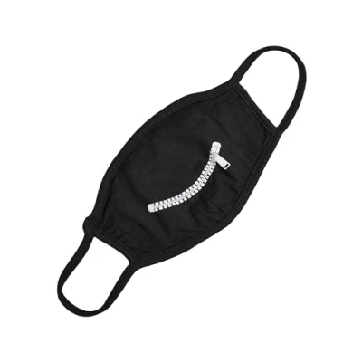 Image de Urban Classics ZIP Smile FACE MASK Unisex Masque en tissu, Taille: One Size, Black