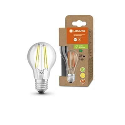 Image de LEDVANCE Lampe à économie d&#039;énergie LED, ampoule filament en verre, E27, blanc chaud (3000K), 2,5 watts, remplace une de 40W, très efficace et économe énergie, pack 1