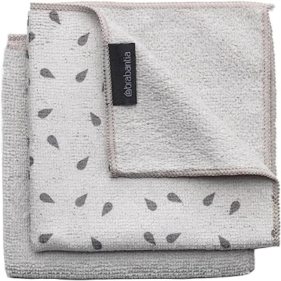 Image de Brabantia Microfiber Chiffon de nettoyage (ensemble 2), gris clair, 30 x 0,5 cm