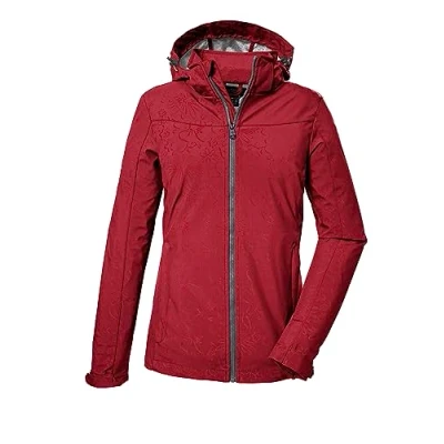 Image de Killtec Femmes Veste softshell/veste d&#039;extérieur avec capuche amovible KOS 40 WMN SFTSHLL JCKT, red, 46, 41280 000