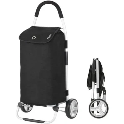 Image de Cruiser Pliable Chariot de Course, 45L, Caddie á 2 Roues , Pousette marche Noir