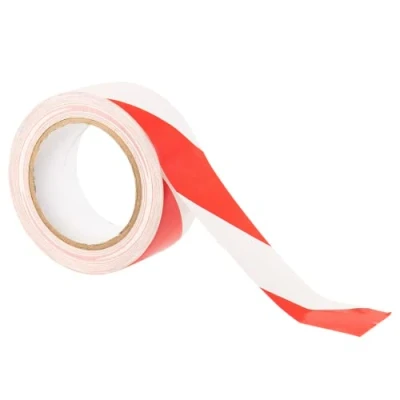Image de GTSE Ruban Adhésif de signalisation 50 mm x 33 m par rouleau pour le marquage au sol/sécurité rayures rouges/blanches Signal sécurité