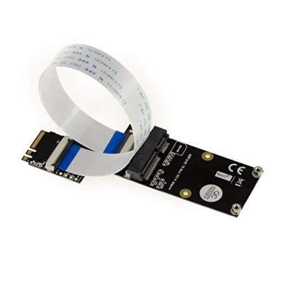 Image de Extension rallonge de type riser Mini PCIe vers M2 E A Key pour monter une carte miniPCIe WIFI Bluetooth sur un port Key. N