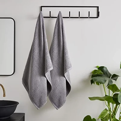 Image de Catherine Lansfield Paire de draps Bain en Coton à séchage Rapide Gris