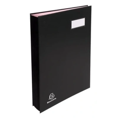 Image de Exacompta Réf. 22240E Carton de 5 parapheurs direction dos à soufflets toilé porte étiquette couverture plastifiée 24 compartiments en carte rose 3 perforations 24x32 cm assorties