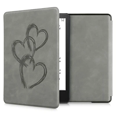 Image de kwmobile Etui Compatible avec Kindle Paperwhite 11e génération Étui à Rabat magnétique Tablette eReader Similicuir pour Gris