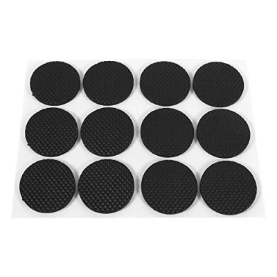 Image de Tampons en caoutchouc pour Pieds de Meubles, Protecteur Meubles Léger Auto Adhésif Pads Patins Protection Table Pied Coussinet Tampon Chaise Canapé,Rond,12 Pcs, Noir