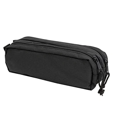 Image de Idena 20122 Trousse avec 2 Compartiments zippés, à Crayons d&#039;env. 9 x 23 7,5 cm en Noir