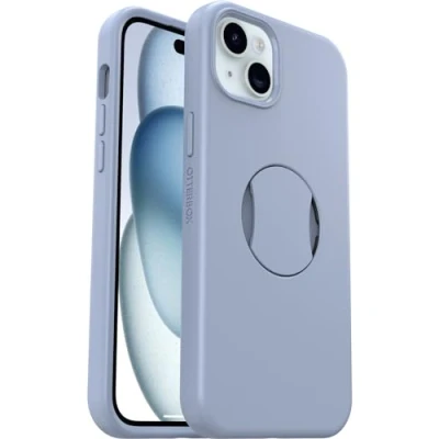 Image de Otterbox OtterGrip Symmetry Coque pour iPhone 15 Plus/iPhone 14 Plus avec MagSafe, résistante aux Chocs et Chutes, Grip intégré, testée 3X Normes MIL STD 810G, Bleu