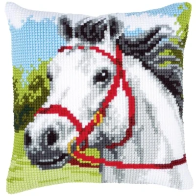 Image de Vervaco Kit coussin au point de croix Cheval blanc
