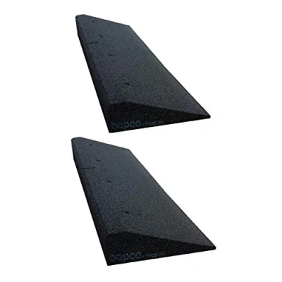 Image de bepco Lot de 2 rampes trottoir (L x l H) : 100 25 8 cm En caoutchouc (noir) Avec rondelles fixation