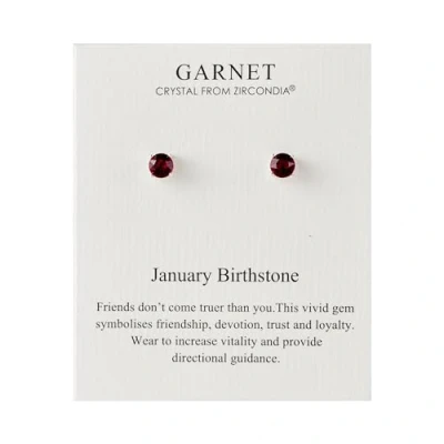 Image de Boucles d&#039;oreilles pierre de naissance janvier (grenat) créées avec des cristaux Zircondia®