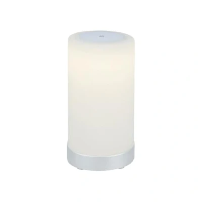 Image de Briloner Lampe de table LED Akku, Dimmbar, en verre sans fil, fonction tactile, 3.300K blanc chaud, chrome mat blanc, 245x125 mm (HxD)