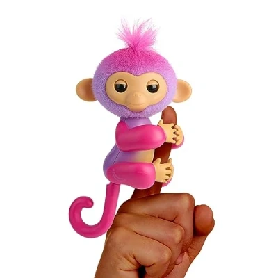 Image de Fingerlings Bébé singe interactif Plus de 70 sons et réactions Réagit au toucher Charli (violet)