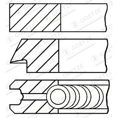 Image de GOETZE ENGINE 08 140807 00 Jeu De Segments Pistons 86,5 0,5 FORD: Transit Mk5 Сamion à Plateau/Сhâssis, Van, MONDEO 3