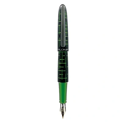 Image de DIPLOMAT ELOX D40363018 Stylo plume 14 ct B/fait main en or carats avec boîte cadeau Noir Vert