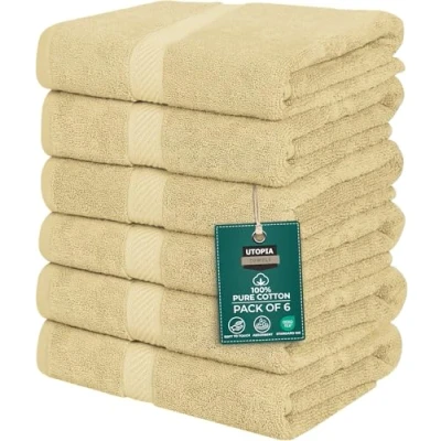 Image de Utopia Towels Lot de 6 Serviettes Bain 61 x 121 cm