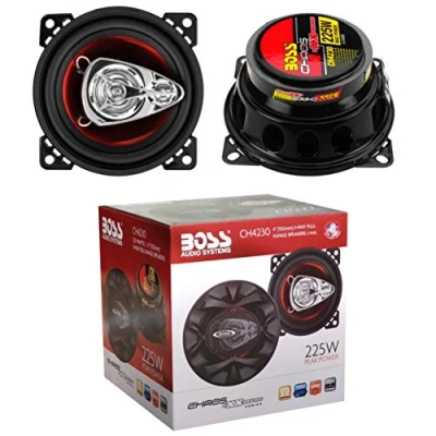 Image de 2 Haut PARLEURS Compatible avec Boss Audio Systems CH4230 CH 4230 coaxial 3 Voies 10,00 cm 100 mm 4&quot; diamètre 112,5 Watt rms 225 Max 4 ohm 90 DB spl Voiture, par Paire