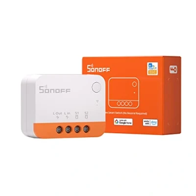 Image de SONOFF ZBMINIL2 ZigBee Interrupteur Sans Fil (Aucun Neutre Requis), 6A/1440W 2 Way Smart Switch, Compatible avec Alexa, Google Home, Home Assistant, 3.0 Gateway Hub Requis,(2 Pack)