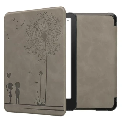 Image de kwmobileÉtui Compatible avec Amazon Kindle Paperwhite (12. Gen 2024)/Kindle Colorsoft Coque Étui à Rabat magnétique tabletteeReader Similicuir Gris