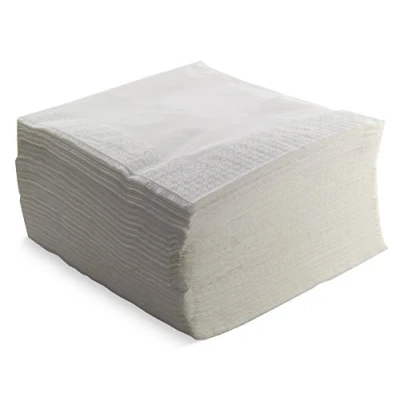 Image de Morigami, Serviettes de taille standard, pli 1/4, 100 serviettes, finition lisse avec liseré, blanc