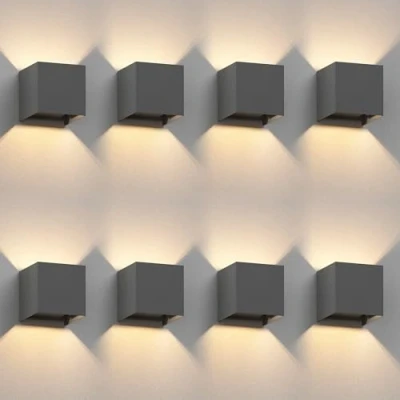 Image de ledscom.de 8 pièces Applique murale CUBEL pour l&#039;extérieur, IP65, Up /Downlight, anthracite mat, carré, 1x G9 max. 10W