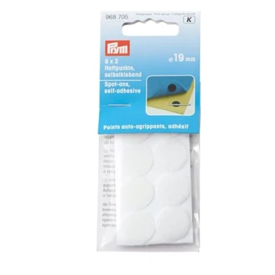Image de Prym Gold Zack 8 Points Auto agrippants adhsifs Blanc diamtre 2cm
