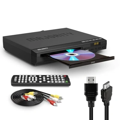 Image de Lecteur DVD HDMI pour TV Lecteurs 1080P sans région Smart Mini multizone avec USB, CD et MP3 câble HDMI, RCA télécommande Inclus MAJORITY