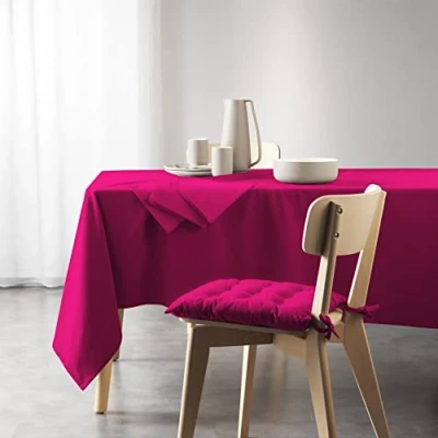 Image de douceur d&#039;intérieur, Nappe Rectangle (140 x 240 Cm) Mistral Fuchsia, Coton Recyclé