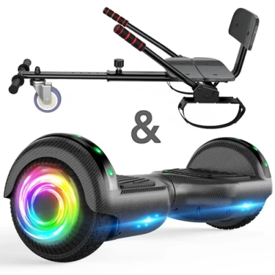 Image de Hoverboard 6,5&quot; + Hoverkart, moteur 160W, Autonomie de 6 7km, Éclairage LED Bluetooth, Capacité Max 70KG,couleur graffiti