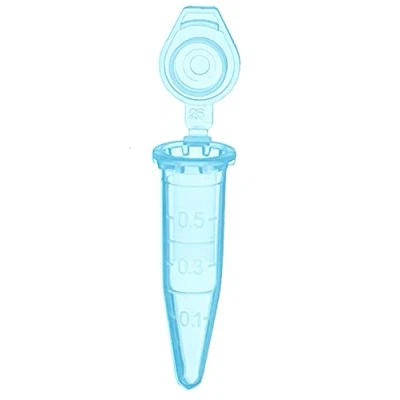 Image de MUHWA Lot de 1000 microtubes à centrifuger gradués en polypropylène avec capuchon clipser Bleu Contenance 0,5 ml