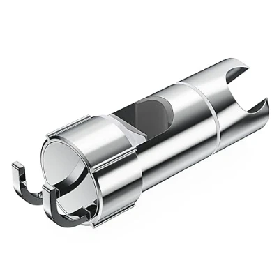 Image de Alyvisun Support de Douche Réglable avec 2 Crochets, Universel Pommeau pour Barre 16 27 mm, ABS Chromé Douchette à Main, Installation Facile