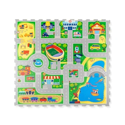 Image de Hakuna Matte Tapis de Jeu Voiture en Mousse 1,2 x m 16 Dalles à emboîter Puzzle 20% Plus épais Certifié 71, inodore dans Une boîte Carton Recyclable