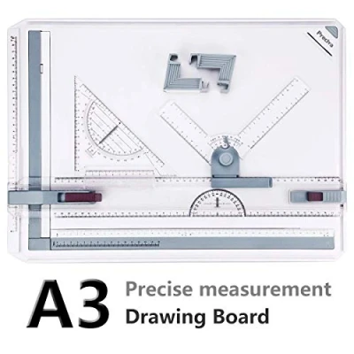 Image de Preciva A3 Planche à Dessin, Drawing Board Metric System 51 x 36.5 cm, Dessin Table Architecte avec Mouvement Parallèle, Angle Réglable