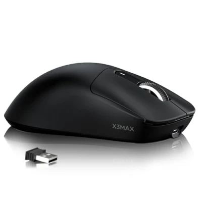 Image de ATTACK SHARK X3MAX 49g Superlight Mouse, PixArt PAW3950 Gaming Sensor, BT/2.4G Wireless/Wired 6 Adjustable DPI up to 42000, 200 Hrs Battery, Office Mice for Win11/Xbox/PS/Mac (Black)