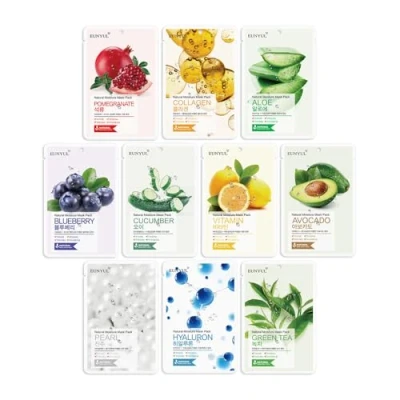Image de [PAQUET de 10] EUNYUL Masque en feuille Natural Moisture Visage 10 tpyes Soins la peau coréens