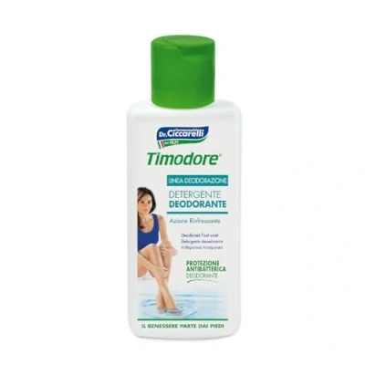 Image de Timodore, Détergent Déodorant, Formulé pour Lutter Contre les Mauvaises Odeurs des Pieds, Idéal Après l&#039;Activité Sportive, 100% Made in Italy, Dermatologiquement Testé, 200 ml
