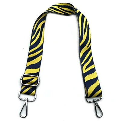Image de Bandouliere pour Sac à Main Femmes Texture Jaune, Colorée Réglables Sangle Femme avec Mousqueton Argent 3.8cm Remplacement Bretelles Larges Filles DIY Accessoire, #5