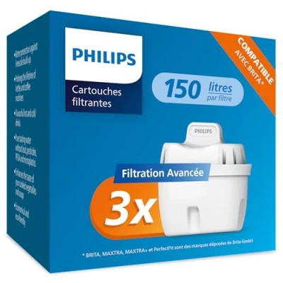 Image de Philips Water AWP211/31 Filtre Micro X Clean Compatible avec Brita Maxtra, lot de 3 4897099308409